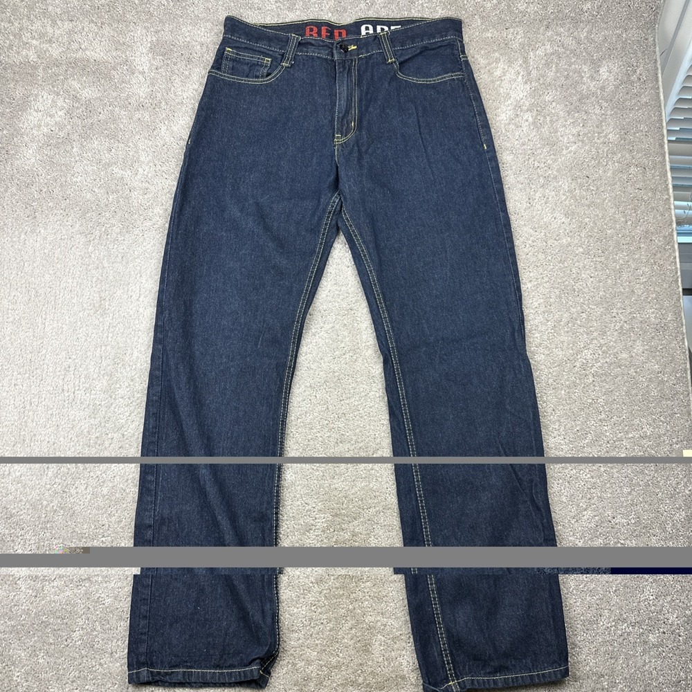 Red Ape Jeans 34x32 Men's‎ Jeans Baggy Y2K Hip Hop Streetwear Yellow Embroidery
